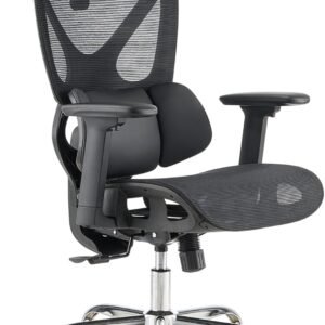 Cadeira Ergonômica com Apoio de Pescoço e Lombar Ajustáveis Couro 3cm Tecido Respirável Suporta 150kg