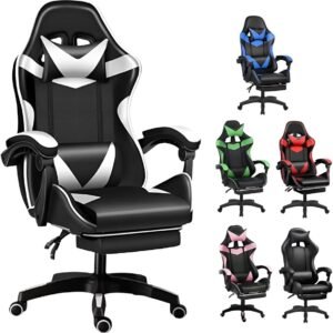 Cadeira Escritório Gamer Reclinável Ergonômica Profissional (Branco)