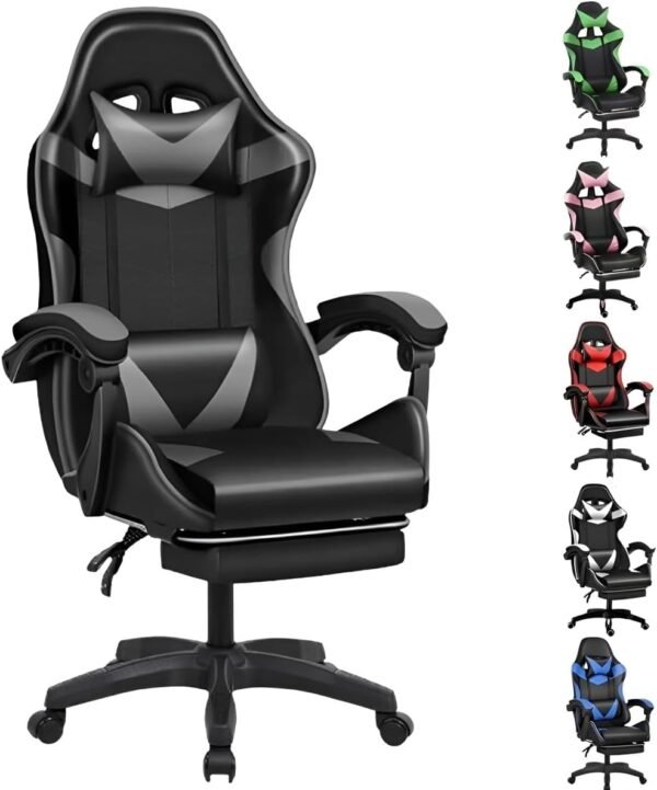 Cadeira Escritório Gamer Reclinável Ergonômica Profissional (Preto)