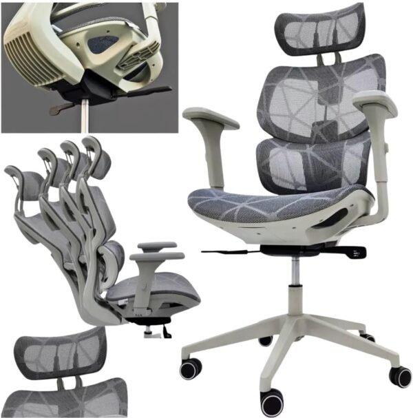 Cadeira Gamer Giratória, Ergonômica Confortável, Estilo Presidente, para Escritório, Gamer, Estudo. Cor Cinza