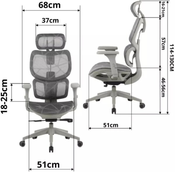 Cadeira Gamer Giratória, Ergonômica Confortável, Estilo Presidente, para Escritório, Gamer, Estudo. Cor Cinza - Imagem 2