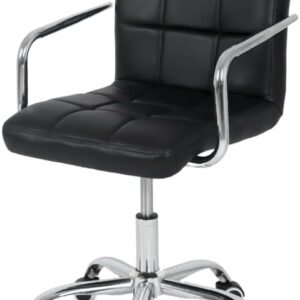 Cadeira Office Ergonômica Gomos Preta com Ajuste de Altura e Estofamento Acolchoado para Escritório ou Home Office