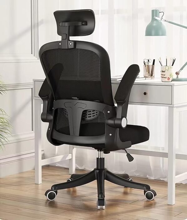 Cadeira Para Escritório, Design Ergonômico, Encosto de Cabeça Ajustável, A Almofada de Assento Espessada, Ajustada a 125°, Experiência de Suporte Atualizada (Preta)