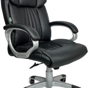 Cadeira Para Escritório Presidente Giratória Ergonômica Luxo Rohden. HOME OFFICE Milão Couro (Preto)
