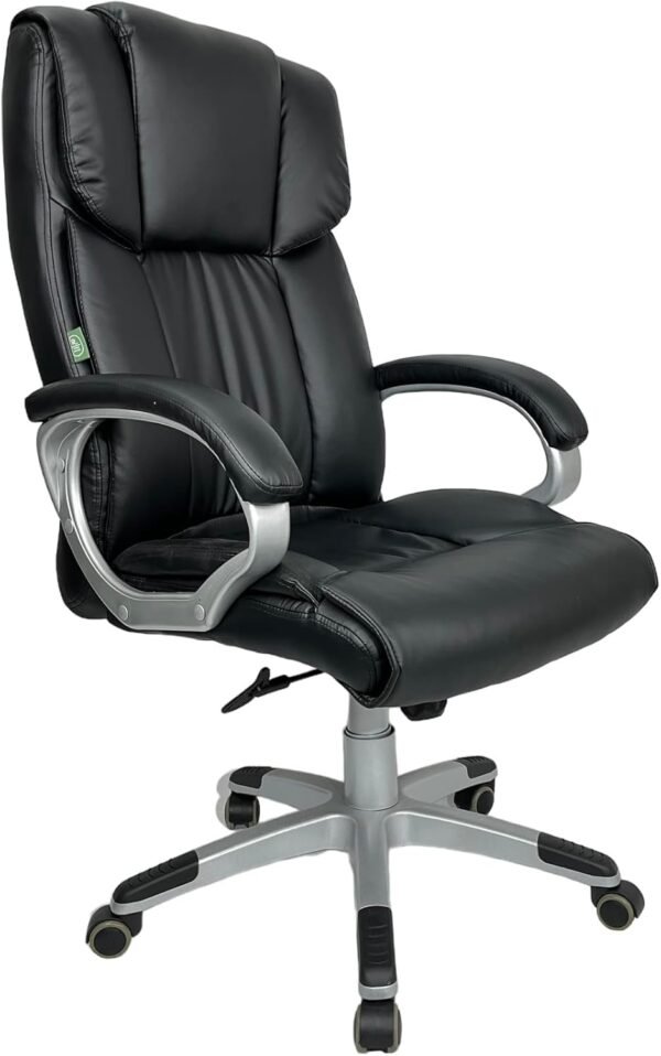 Cadeira Para Escritório Presidente Giratória Ergonômica Luxo Rohden. HOME OFFICE Milão Couro (Preto)