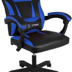 Cadeira Xtreme Gamers Supra Giratória Reclinável Altura Ajustável Preta e Azul