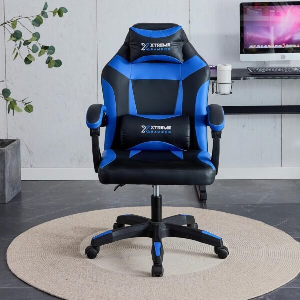 Cadeira Xtreme Gamers Supra Giratória Reclinável Altura Ajustável Preta e Azul - Imagem 2