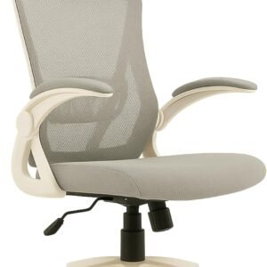 Cadeira de Escritório Ergonômica Cinza, Malha Respirável e Encosto de Cabeça Ajustável, Apoio Lombar, Estofado Mesh | Cadeira Presidente com Mecanismo de Elevação e Inclinação | HYATTO OFFICE |
