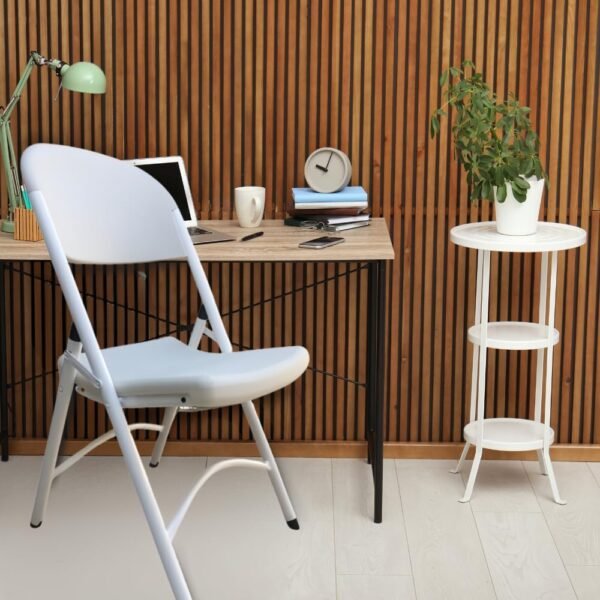 Cadeira de Escritorio Ergonomica Dobravel Portatil Reforçada Suporta até 225kg- Cadeira de Mesa Bar Sala Eventos Reunião- Diversos Ambientes Resistente Leve Compacta E Resistente a Agua (Branca) - Imagem 2