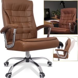 Cadeira de Escritório Ergonômica Presidente Big Boss – Couro Luxuoso e Conforto Absoluto!