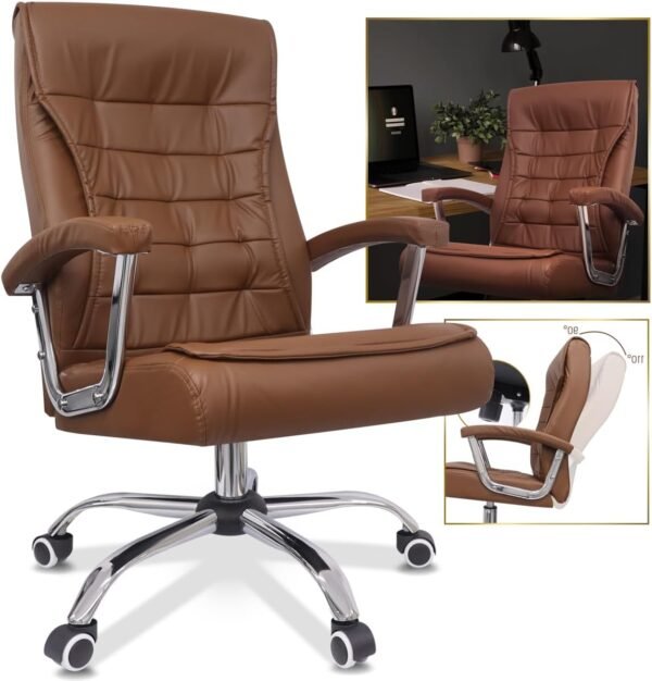 Cadeira de Escritório Ergonômica Presidente Big Boss – Couro Luxuoso e Conforto Absoluto!