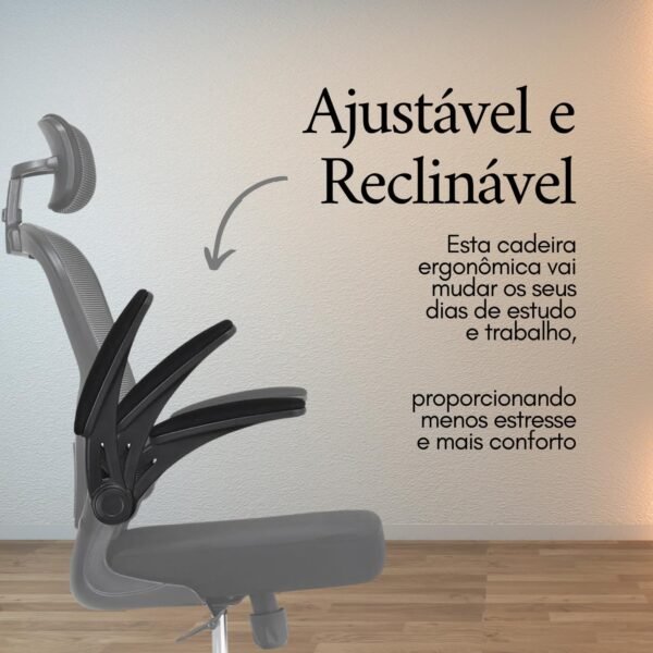 Cadeira de Escritório Ergonomica Vmstark Cadeira Home Office Com Encosto Confortável Reclinável - Imagem 2