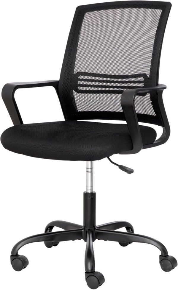 Cadeira de Escritório Ever Mesh, Giratória, Ergonômica, Encosto em Tela Mesh, Altura Ajustável, Cadeira Executiva e Home Office, Premium, Preta e Base em Aço Pintado, Rodízios em Silicone