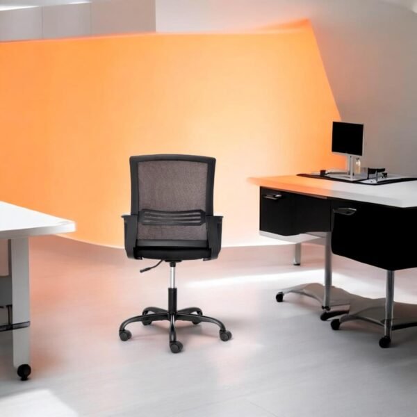 Cadeira de Escritório Ever Mesh, Giratória, Ergonômica, Encosto em Tela Mesh, Altura Ajustável, Cadeira Executiva e Home Office, Premium, Preta e Base em Aço Pintado, Rodízios em Silicone - Imagem 2
