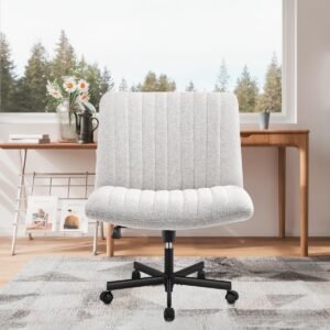 Cadeira de Escritório Python Fly Leisure, Assento Extra Grande e Largo em Tecido (Cinza)