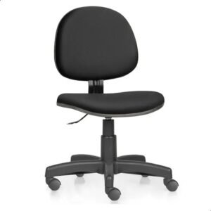 Cadeira para Escritório Executiva Giratória Courvin Preto, Ergonômica, Sem Braço, Altura Ajustável e Rodízios PU Antirriscos - Home Gourmet
