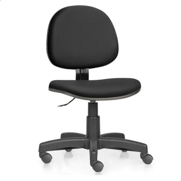 Cadeira para Escritório Executiva Giratória Courvin Preto, Ergonômica, Sem Braço, Altura Ajustável e Rodízios PU Antirriscos - Home Gourmet