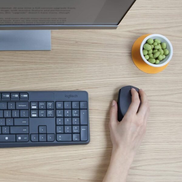 Combo Teclado e Mouse sem fio Logitech MK235 com Conexão USB, Pilhas Inclusas e Layout ABNT2 - Imagem 2