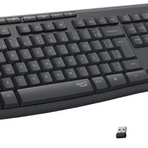 Combo Teclado e Mouse sem fio Logitech MK295 com Digitação e Clique Silencioso, Teclas de Mídia de Fácil Acesso, Conexão USB, Pilhas Inclusas e Layout ABNT2