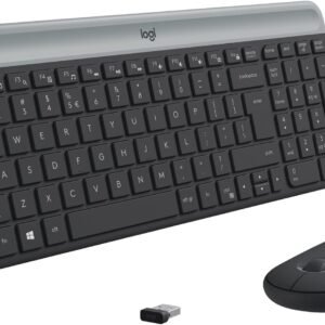 Combo Teclado e Mouse sem fio Logitech MK470 com Design Slim, Digitação e Clique Silencioso, Mouse Ambidestro, Conexão USB e Pilhas Inclusas - Grafite