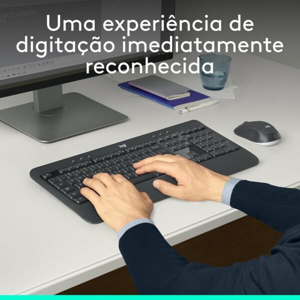 Combo Teclado e Mouse sem fio Logitech MK540 com Teclado com Apoio para as Mãos, Teclas de Mídia de Fácil Acesso, Mouse Ambidestro, Conexão USB, Pilhas Inclusas e Layout ABNT2 - Imagem 2