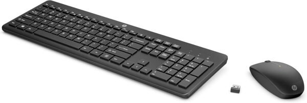 Combo de Teclado e Mouse Ergonômico Sem Fio HP 230 - com Dongle USB Wireless, Digitação Silenciosa, Design Elegante, Até 12 Meses de Bateria, Layout BR, Preto (18H24AA#AC4) - Imagem 2