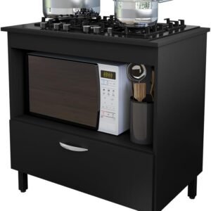 Cooktop Flórida balcão de cozinha compacto para cooktop 4 ou 5 bocas com 1 porta e nicho para forno (Preto Fosco)