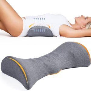 Cozyhealth Almofada de suporte lombar para dormir com espuma viscoelástica almofada de suporte lombar para alívio da dor lombar, suporte para as costas, suporte de cama, suporte de cintura (cinza