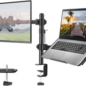 Deptad Braço Articulado Ajustável para Monitores de 13" - 32", Suporte Articulado para Monitor e Notebook, Suporte Articulado de Mesa com Ajuste de Altura, Suporte Ergonômico Articulado de Mesa