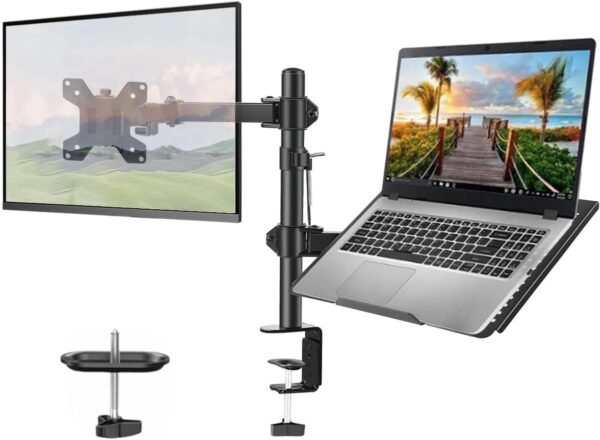 Deptad Braço Articulado Ajustável para Monitores de 13" - 32", Suporte Articulado para Monitor e Notebook, Suporte Articulado de Mesa com Ajuste de Altura, Suporte Ergonômico Articulado de Mesa