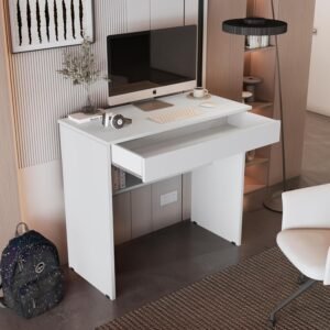 Escrivaninha para Escritório Compacta p/Estudo Home Office Escritório Trabalho Branco