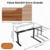 Estrutura de Mesa de Pé Elétrica Com Pernas Ajustáveis em Altura, Ergonômica, Base de Estação de Trabalho, 125Kg - Imagem 2