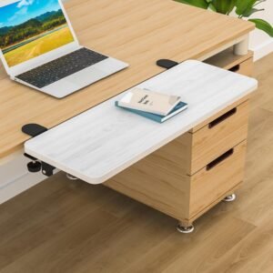 Extensor de mesa ergonômico, bandeja de teclado dobrável de 64 cm x 24 cm, suporte para apoio de braço de computador, acessório de extensão de mesa lateral, adequado para uso doméstico no escritório