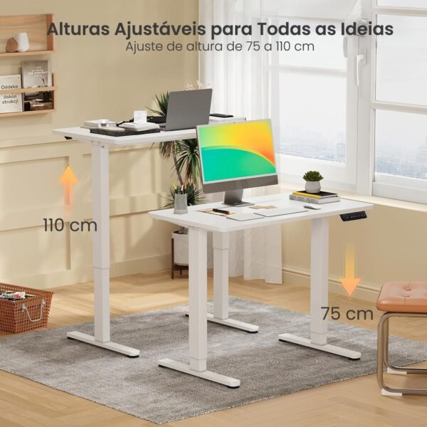 Flexi~Spot Mesa com Regulagem de Altura, Ajustavel com Motor 3 Botões de Memória Escrivaninha Computador com Mesa Gamer,120X60 CM - Imagem 2