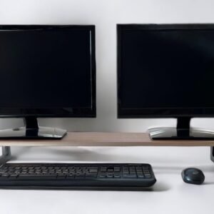 Genérico Mesa Stand Desk 85x22Cm Suporte Elevado para Monitor Pés Oval Freijó