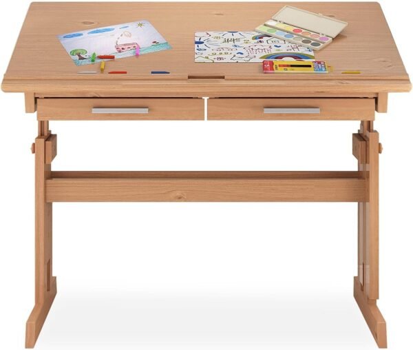 IDIMEX Escrivaninha Mesa de Desenho Olivia em Madeira Maciça Mel