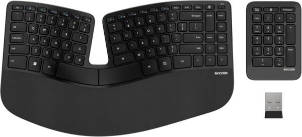Incase Teclado ergonômico Sculpt – Projetado pela Microsoft – Design de teclado dividido, apoio para as mãos, layout contornado, botão Windows com um toque, criptografia AES de 128 bits, inclui