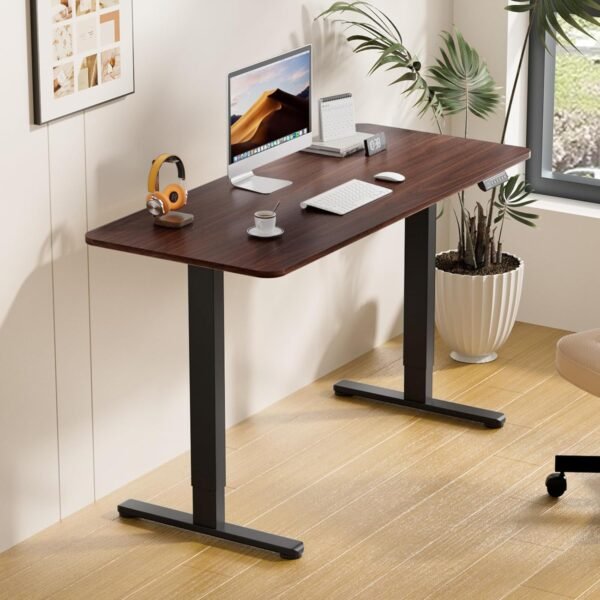 JYLH JOYSEEKER Estação de trabalho com moldura de mesa elétrica, pernas de mesa de pé ajustáveis em altura, base ergonômica para mesa de 99 a 160 cm, preta