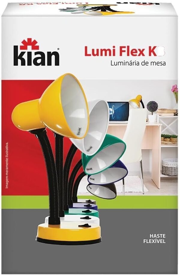 Kian - Luminária de Mesa Flex Base Amarela Base E27 Bivolt - Imagem 2