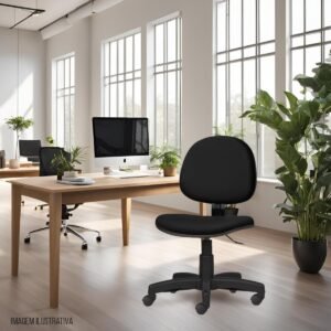Kit 2 Cadeiras Executiva Sem Braço Courvin Cinza Home Gourmet Base Arcada Rodízio Nylon Ergonômica Escritório Home Office