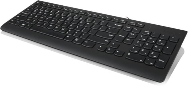 Lenovo Teclado USB 300, com fio, inclinação ajustável, ergonômico, Windows 7/8/10, GX30M39655, preto