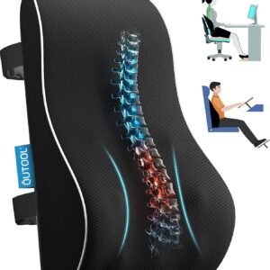 (Lumbar Support) - Lumbar Support Pillow for Office Chair Memory Foam Back Cushion for Back Pain Relief Improve Posture Large Back Pillow for Car, Computer Chair, Recliner Breathable Mesh Cover Double Adjustable Straps