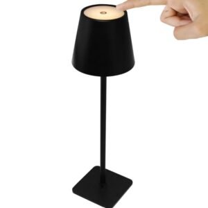 Luminária Abajur Mesa LED Touch Sem Fio Recarregável - Preto