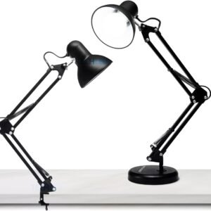 Luminária Articulada De Mesa Abajur Tipo Pixar Com Base E Garra (Preto)