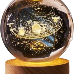 Luminária De Mesa Led Bola De Cristal Lua Astronauta São Jorge Arvore da Sabedoria Nossa Sra Aparecida Decoração (Sistema Solar, Grande)