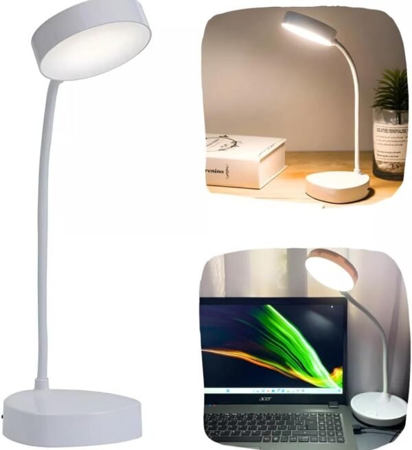 Luminária de Mesa LED Flexível Recarregável Sem Fio Cabo USB Para Carregamento e 3 Níveis de Luminosidade Botão Touch Estudo Leitura Trabalho Premium
