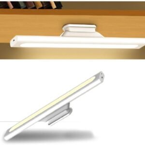 Luminária de Mesa Touch Led Ajustável Com 3 Modos Para Armario Quarto Banheiro Guarda Roupa Regulagem Luminosidade Recarregável Base Magnética Barra Spot