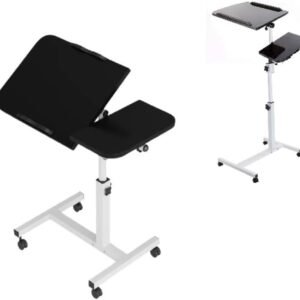 MESA NOTEBOOK COMPUTADOR JANTAR COM RODINHAS ESCRIVANINHA ALTURA AJUSTAVEL CARRINHO MULTIFUNCIONAL CAMA SALA PRETO