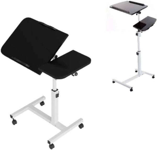 MESA NOTEBOOK COMPUTADOR JANTAR COM RODINHAS ESCRIVANINHA ALTURA AJUSTAVEL CARRINHO MULTIFUNCIONAL CAMA SALA PRETO