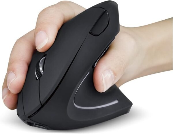 MOUSE SEM FIO RECARREGÁVEL 2.4 GHZ VERTICAL ERGONÔMICO ORTOPÉDICO POWER FIT 1600 DPI PRETO USB - PM300 - VINIK - Imagem 2